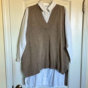 Oversized button up and sweater